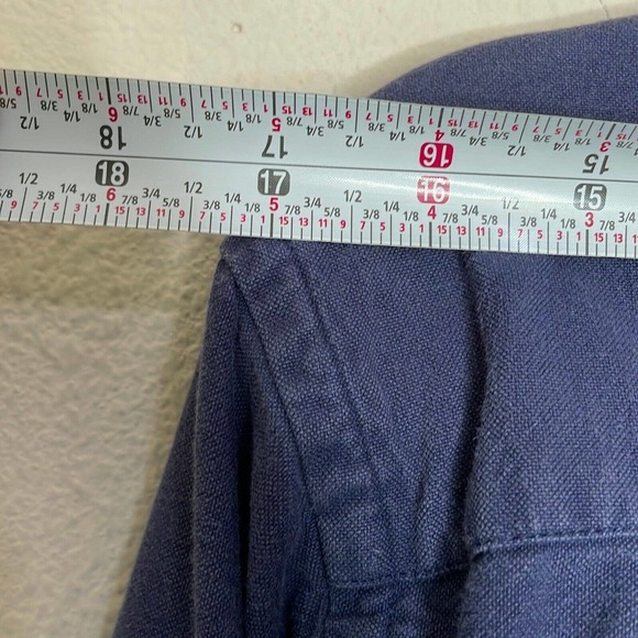 Raging Bull Medium Mens Navy Blue Cotton Long Sleeve Collared Button Up Shirt - Picture 8 of 10